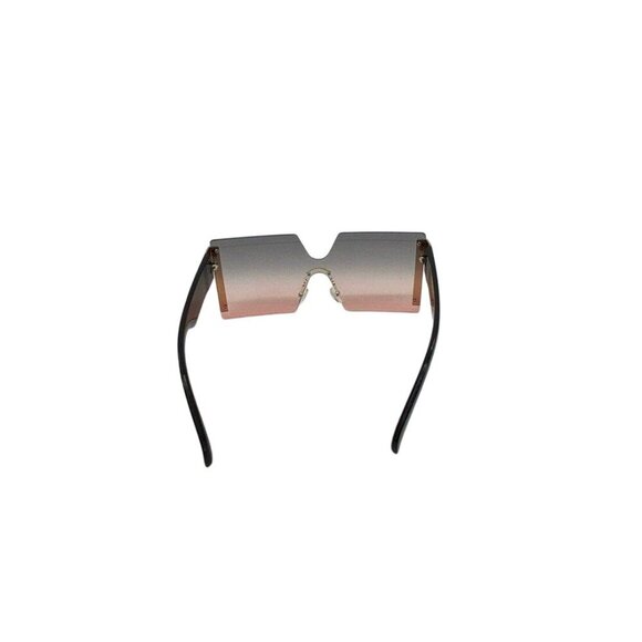Frameless Hourglass Sunglasses Pink Gradient & Gold Accents Oversized Modern Loo - Picture 11 of 11